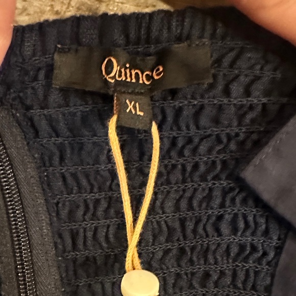 Quince NWT Women’s Navy 100% Linen Fit and Flare Midi Dress Sz XL - Picture 2 of 8